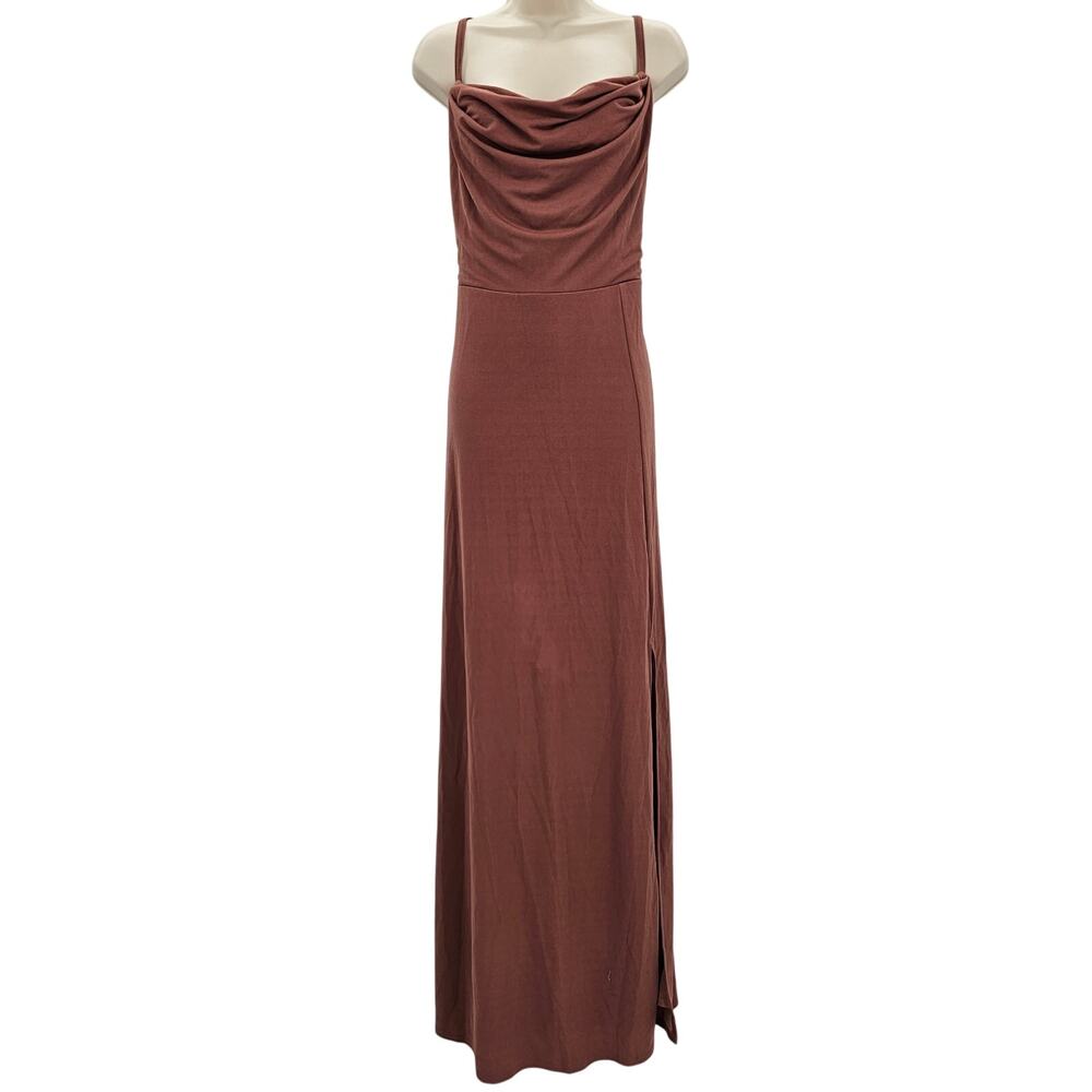 Birdy Grey Womans size 2X Curve Ash Crepe Formal Maxi Dress Gown Desert Rose NEW